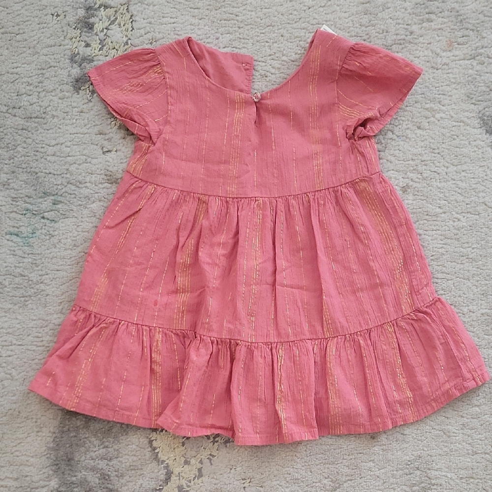 OshKosh Pink Baby Dress with Gold Accents 18 M